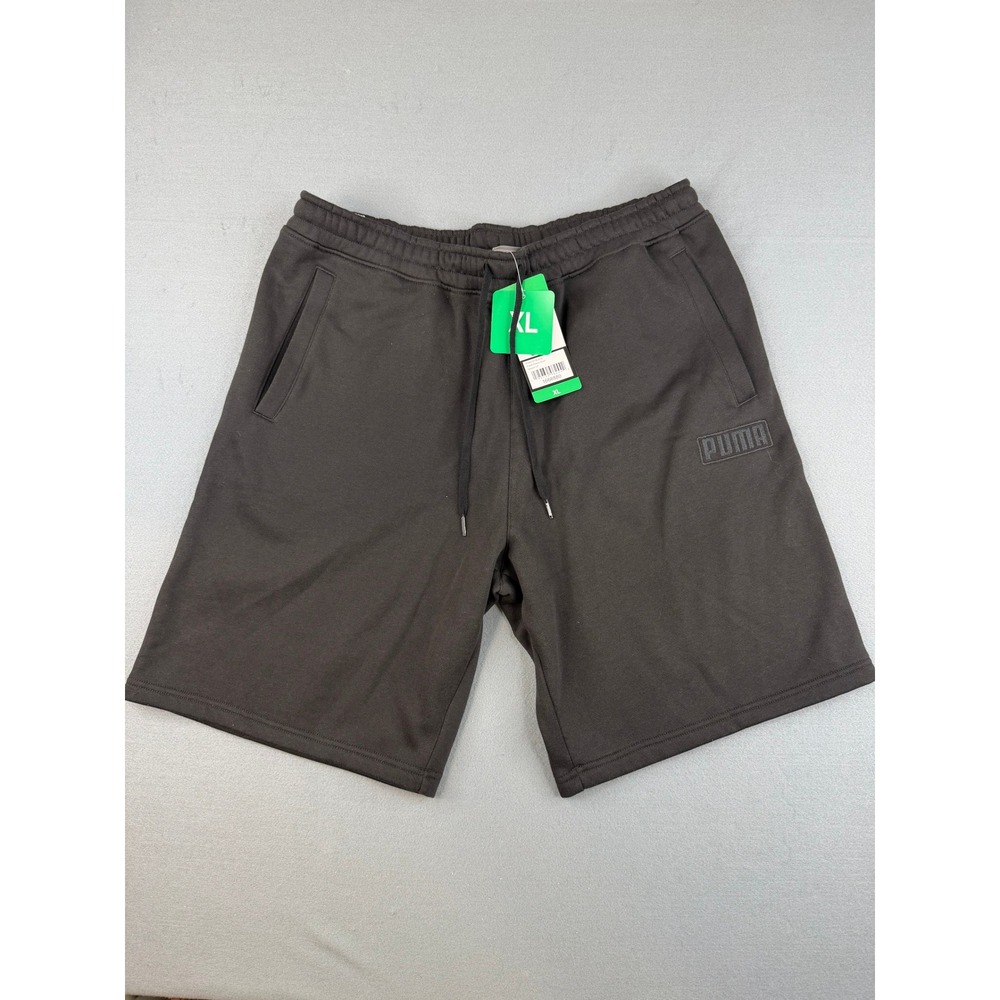 Puma Sweat Shorts Mens XL Black Fleece Drawstring Athletic Gym New with‎ Tags